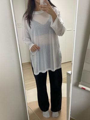 쿨링 루즈핏 커버업 티셔츠[비키니/모노키/수영복/비치웨어/트임/롱티/시스루/박스] TS18828F 상세 이미지 33